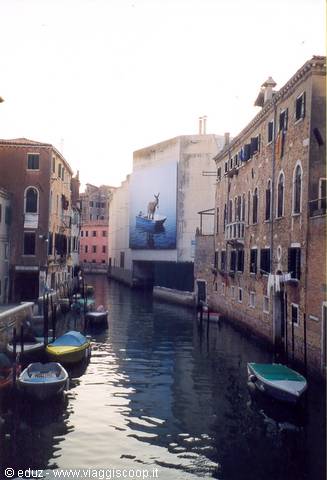 Venice - Murals of the Biennale 2003 on the canals