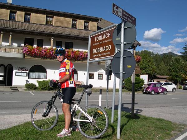 DAD NEAR THE ENTRANCE TO DOBBIACO