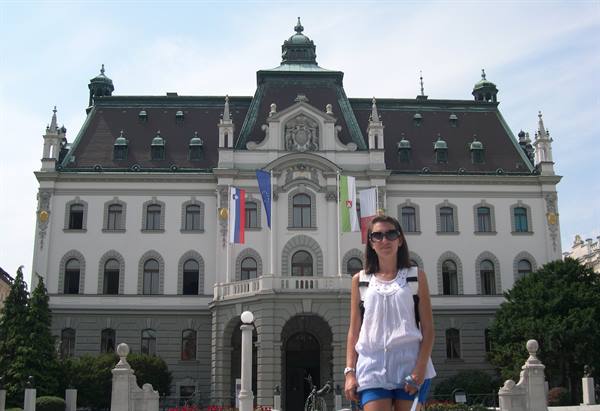 VALENTINA AND IN THE BACKGROUND THE UNIVERSITY OF LJUBLJANA