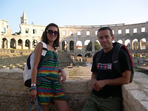 INSIDE THE FAMOUS AMPHITHEATRE OF PULA (ISTRIA)