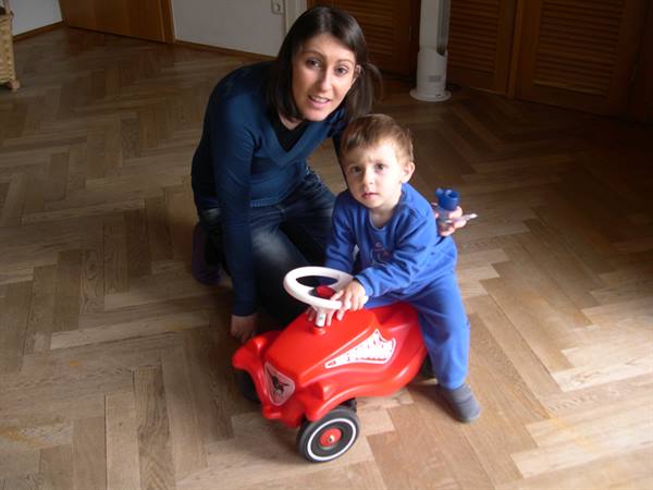 FEDERICO DRIVES THE TRACTOR IN BAVARIA . . .