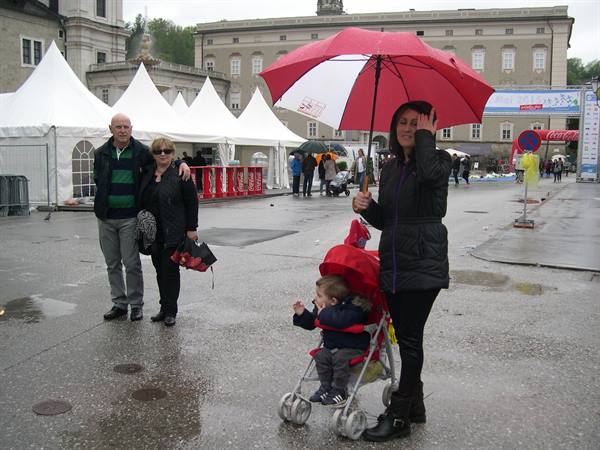 SALZBURG . . . AND IN THE BACKGROUND THE HALF MARATHON FINISH LINE