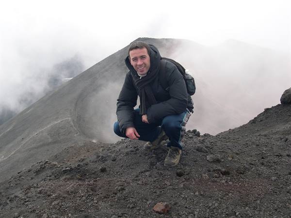 ON THE EDGE OF THE CRATER . . .
