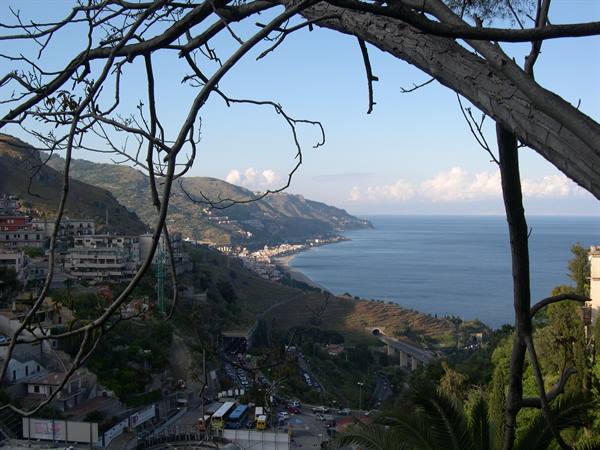 VIEW FROM THE GREEK THEATRE OF TAORMINA
