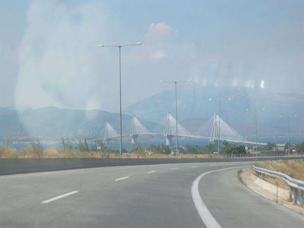 THE RIVER BRIDGE LINKING THE PELOPONNESE TO THE MAINLAND