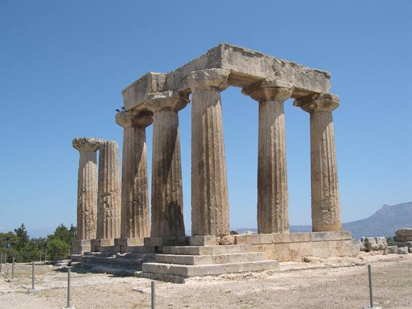 THE SYMBOL OF CORINTH. . .  THE TEMPLE OF APOLLO