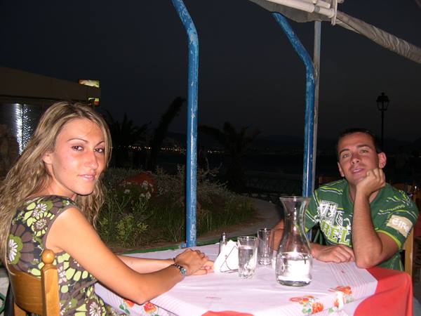WAITING TO ENJOY AN EXCELLENT GREEK DINNER
