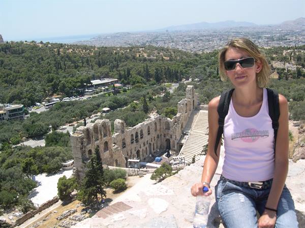 VALENTINA, THE THEATRE, AND THE SEA IN THE BACKGROUND . . .