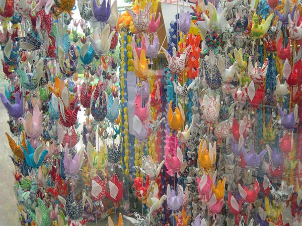 SO MANY 'CRANES' MADE BY CHILDREN FROM EVERY PART OF THE WORLD