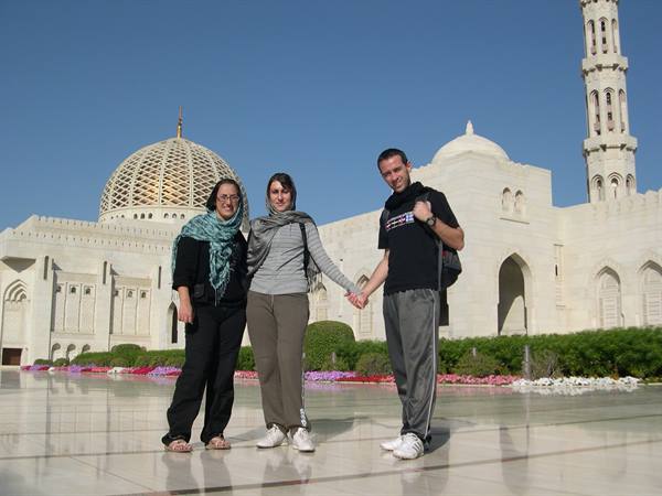 CONSUELO, VALE AND ME AT THE SULTAN QABOOS MOSQUE