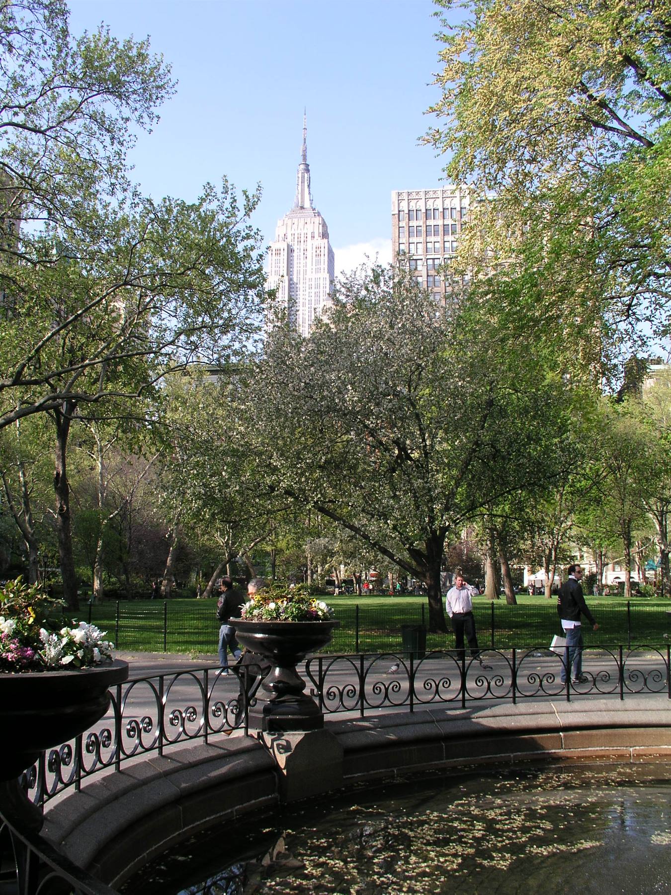 View of the Empire State Building from Battery Park