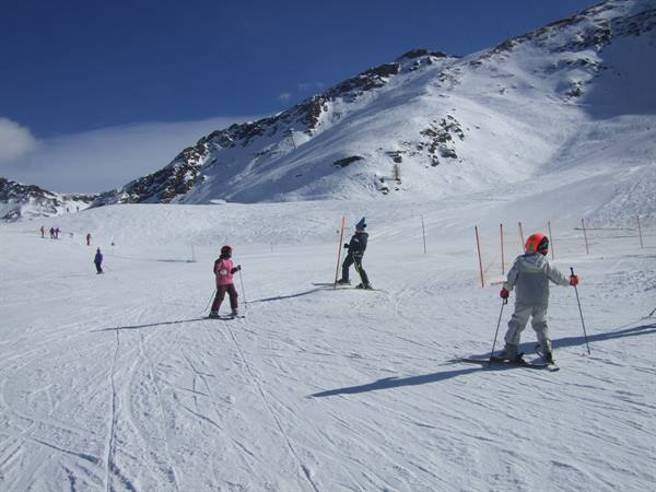 the ski slopes