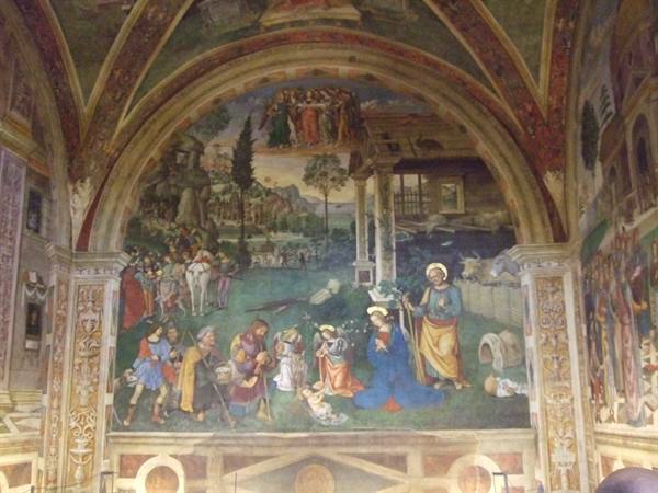 Fresco of the adoration of the shepherds in the Bufalini Chapel, Rome