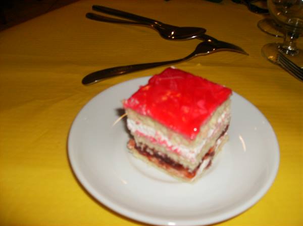 The desserts,every evening was always the same only the flavour changed, the chocolate one was delicious!!