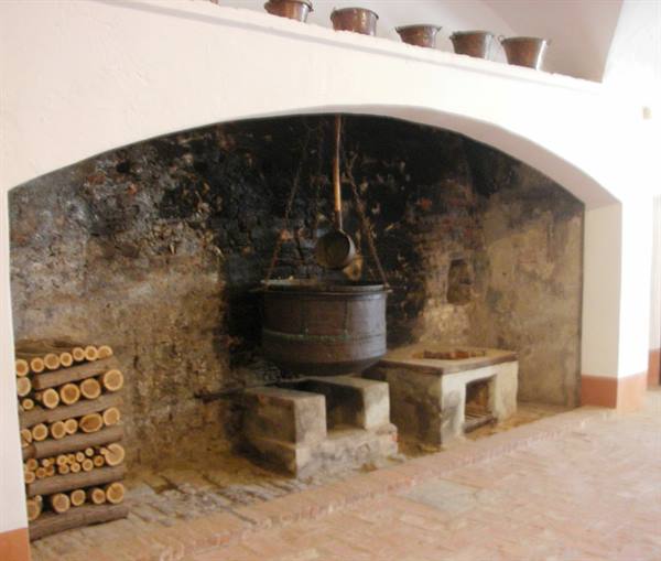 kitchen fireplace