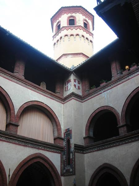 inner courtyard with turret