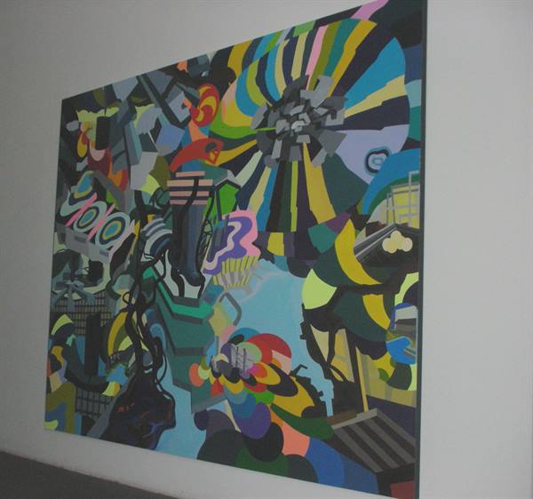 modern artworks inside the castle