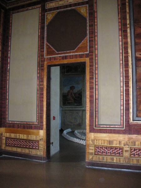 castle interior, what remains of the wooden furnishings