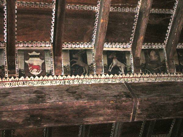 frescoed ceiling of the room