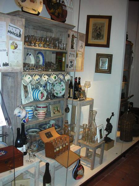 display case of ancient tools