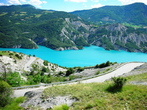 lake from a scenic road