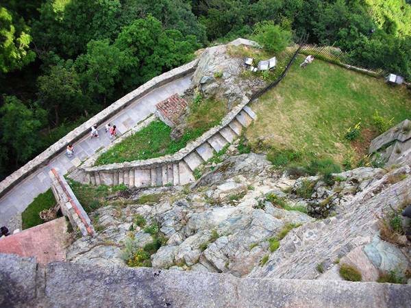 view downwards