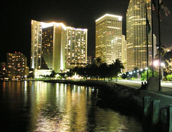 miami skyline at night