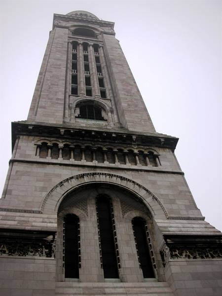 the tall bell tower of the basilica