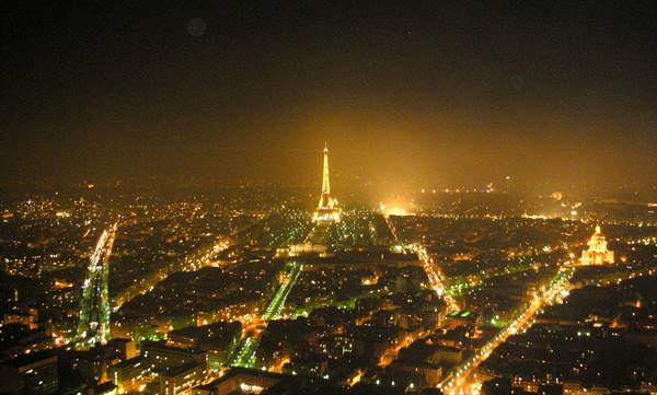 paris at night from the top of the tour de montparnasse