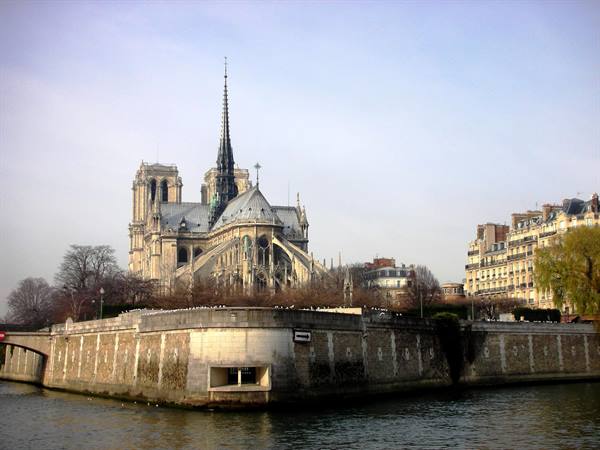 notre dame seen from the bateaux