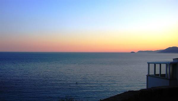 sunset over the Ligurian sea