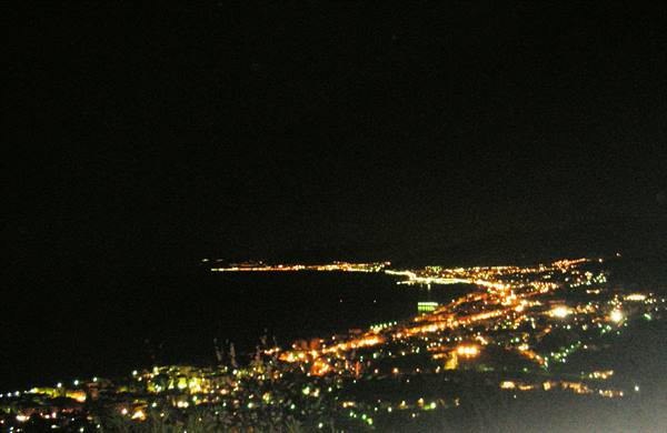 view of the Ligurian gulf at night