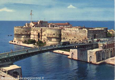 taranto, aragonese castle and swing bridge