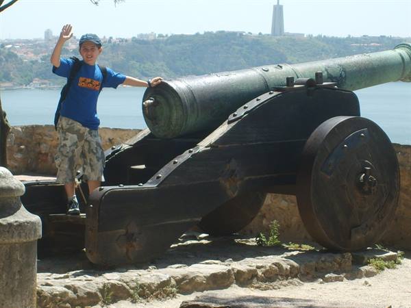 Tommaso in the garden of the Castelo Sao Jorge