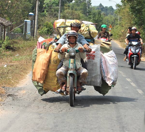 The motorbike....a great means of transport.....