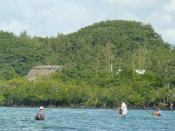 Fishing at Trou d'Eau Douce