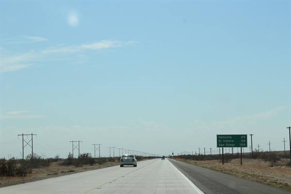 Driving along I-8