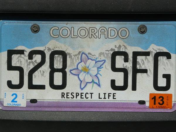COLORADO Car Plate