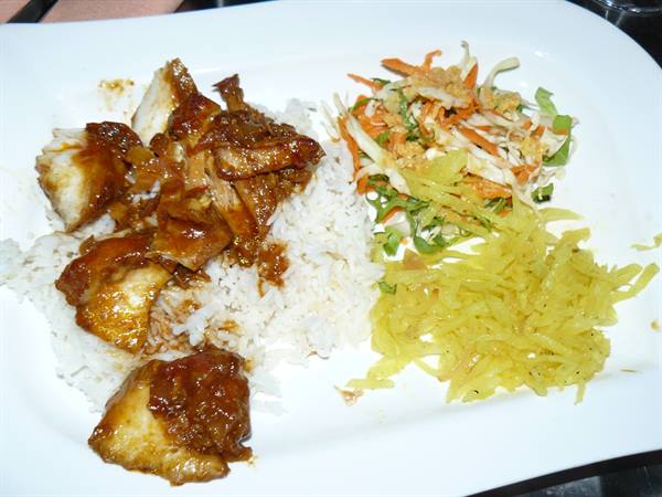 First dinner at La Digue