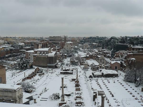 View of the Forum and Colosseum