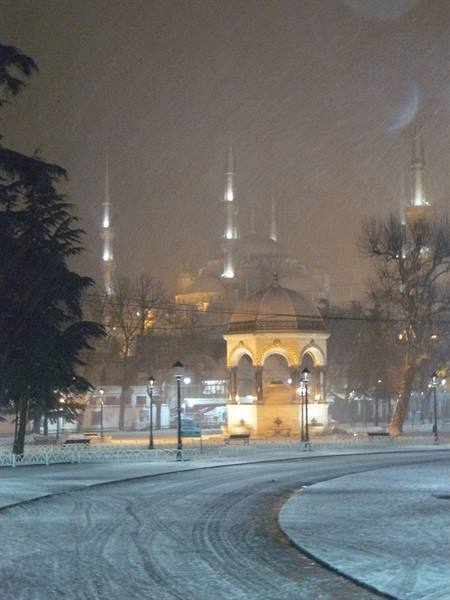 Night-time snowfall