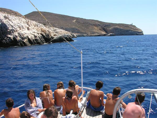 By boat around the island