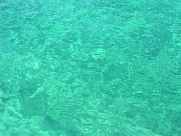 The natural pool at Livadaki Beach