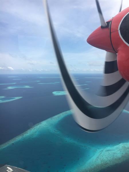 Flying over the Maldives