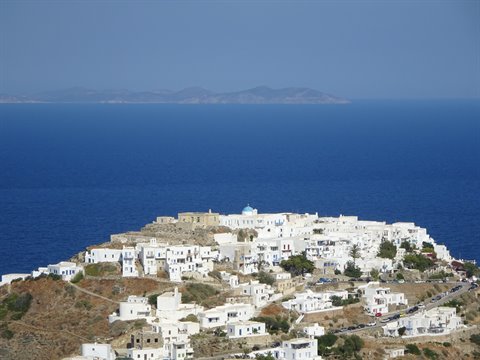 The whitewashed village of Kastro on a hill above the Aegean Sea, Sifnos
