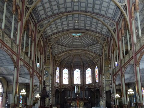 Iron and wood interior of Fort-de-France cathedral, Martinique