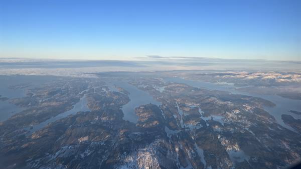 Flying over the fjords