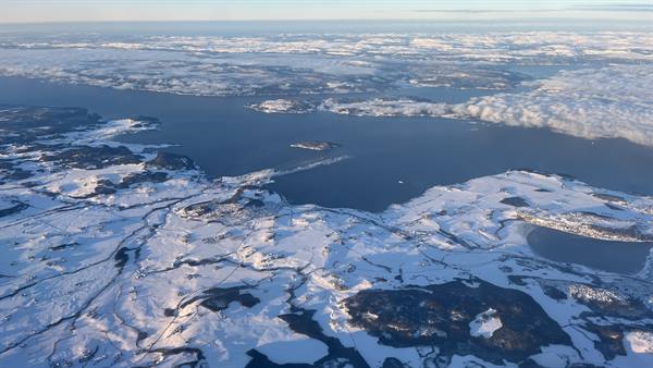 Flying over the fjords