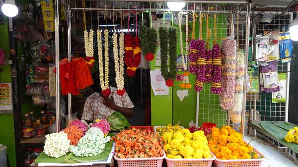 Among garlands and marigolds, a smile scented of fresh flowers.