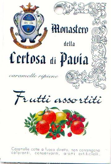 Fruit candy label from the Certosa di Pavia monastery